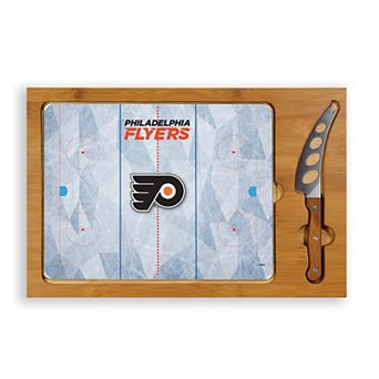 Picnic Time Philadelphia Flyers Icon Glass Top Cutting Board & Knife Set