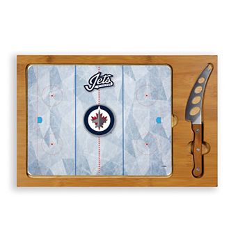 Picnic Time Winnipeg Jets Icon Glass Top Cutting Board & Knife Set