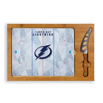 Picnic Time Tampa Bay Lightning Icon Glass Top Cutting Board & Knife Set