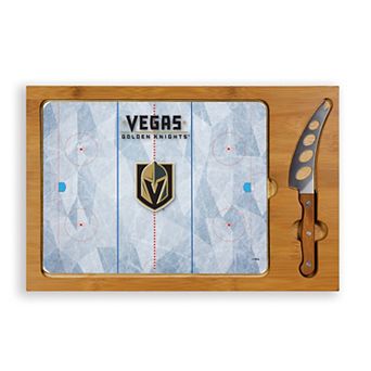 Picnic Time Vegas Golden Knights Icon Glass Top Cutting Board & Knife Set