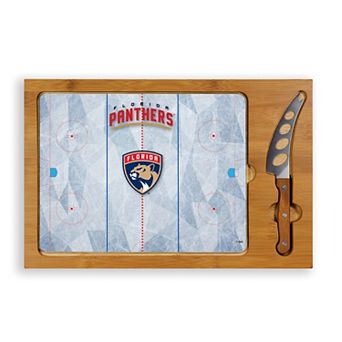 Picnic Time Florida Panthers Icon Glass Top Cutting Board & Knife Set