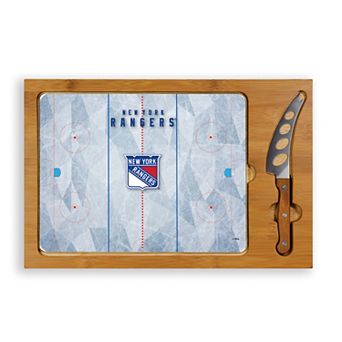 Picnic Time New York Rangers Icon Glass Top Cutting Board & Knife Set