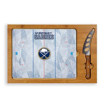 Picnic Time Buffalo Sabres Icon Glass Top Cutting Board & Knife Set