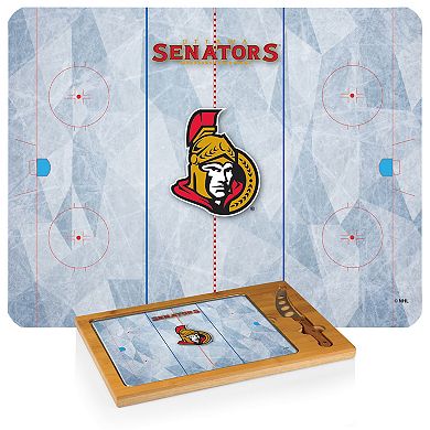 Picnic Time Ottawa Senators Icon Glass Top Cutting Board & Knife Set