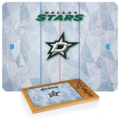 Picnic Time Dallas Stars Icon Glass Top Cutting Board & Knife Set