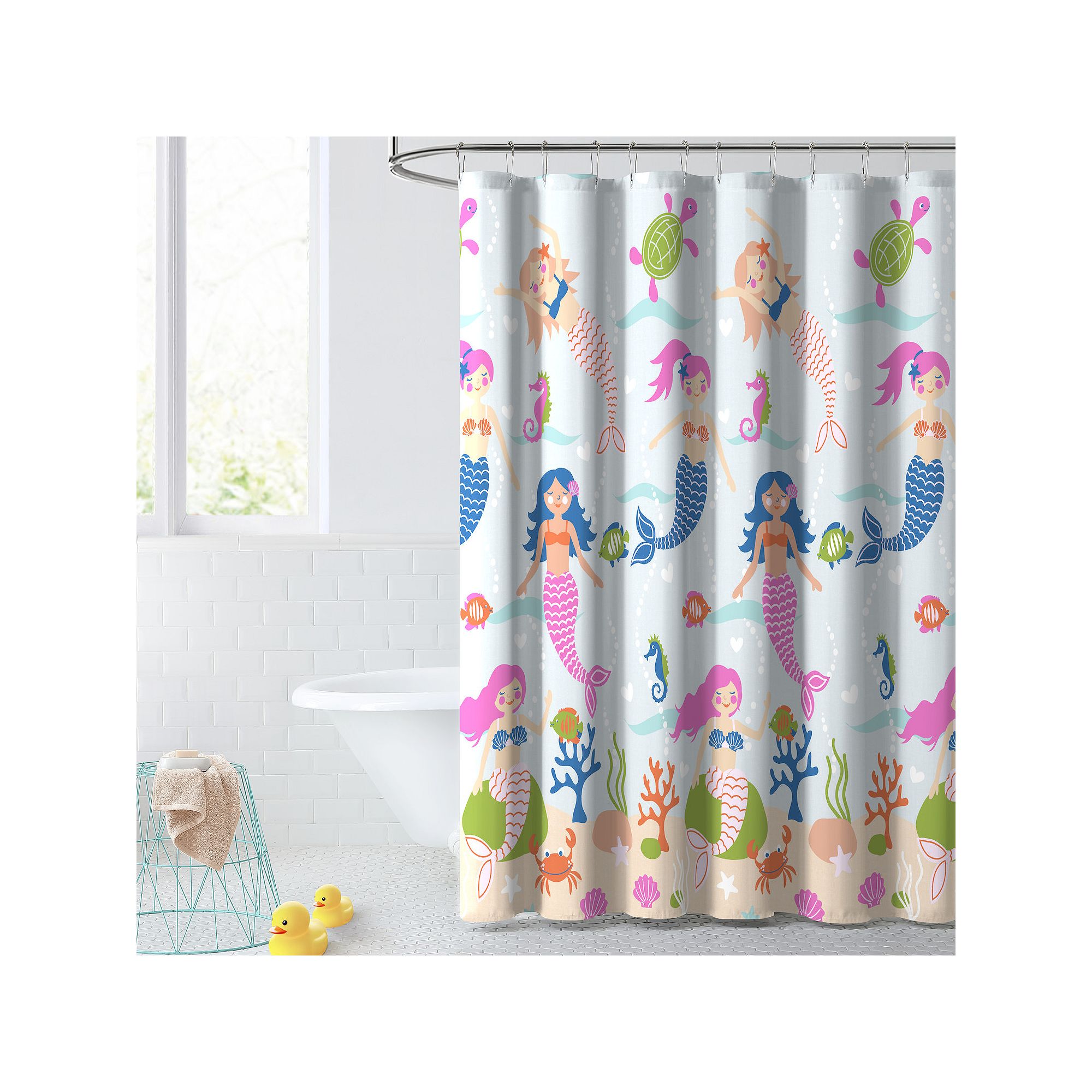 Dream Factory Mermaid Dreams Shower Curtain, Size: 72X72, Light Blue