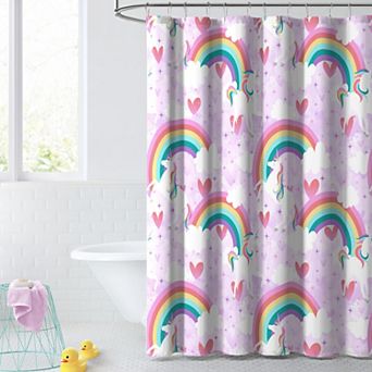 Dream Factory Unicorn Rainbow Shower Curtain
