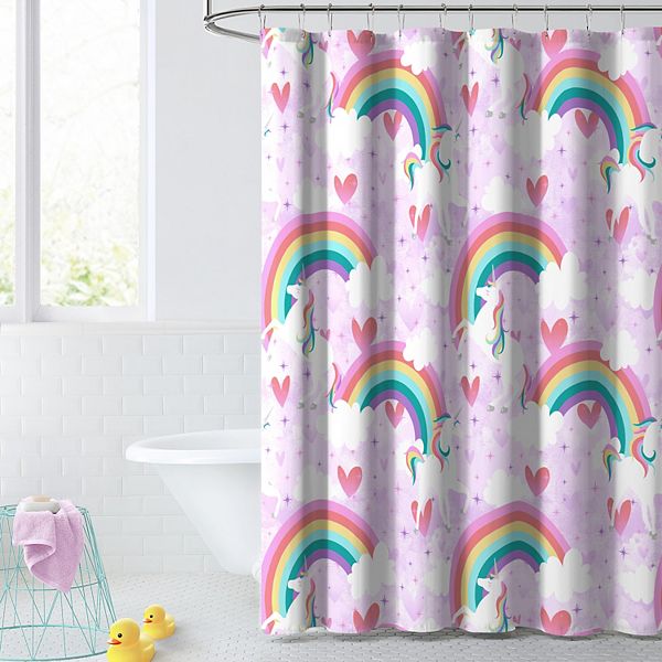 Dream Factory Unicorn Rainbow Shower, Unicorn Shower Curtain