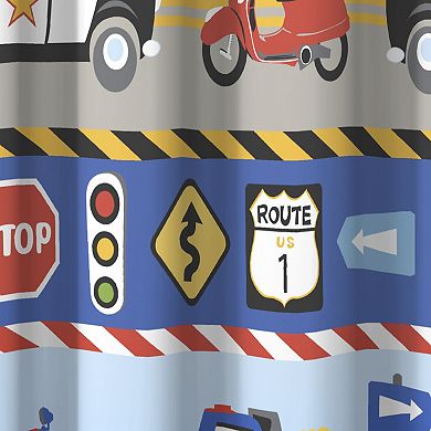 Dream Factory Cars and Trucks Shower Curtain