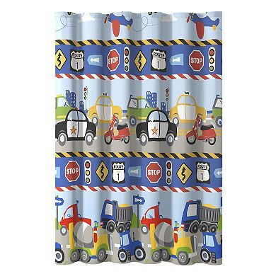 Dream Factory Cars and Trucks Shower Curtain