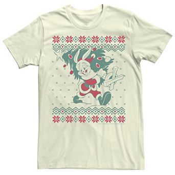 Men's Looney Tunes Christmas Bugs Bunny Ugly Sweater Tee