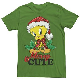 Men's Looney Tunes Christmas Tweety Bird Merry & Cute Tee