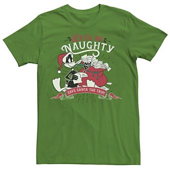 Men's Looney Tunes Christmas Daffy Duck Let's Be Naughty Tee