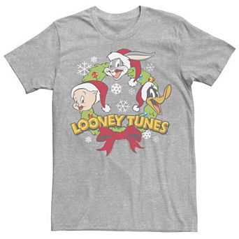 Men's Looney Tunes Christmas Group Shot Wreath Tee