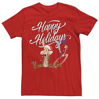 Men's Looney Tunes Christmas Group Shot Happy Holidays Tee