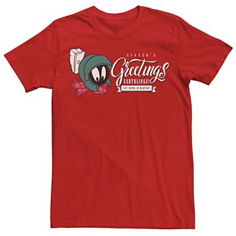 Men's Looney Tunes Christmas Marvin Eat Drink Be Martian Tee