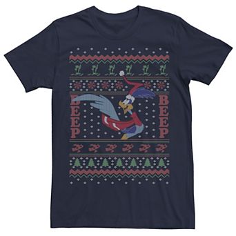 Men's Looney Tunes Christmas Road Runner Ugly Sweater Tee