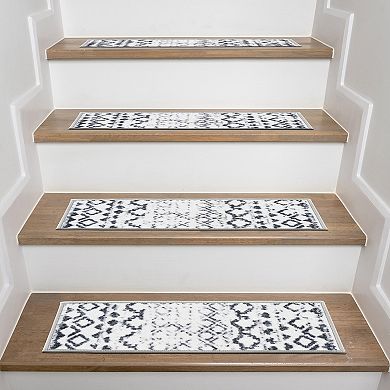 World Rug Gallery Geometric 13-pack Stair Treads