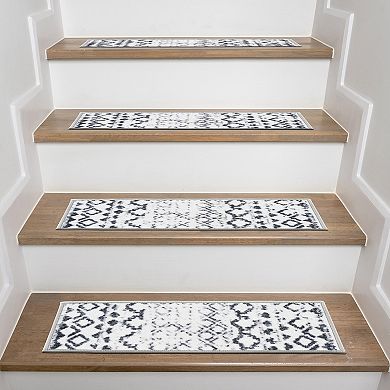 World Rug Gallery Muted Geo Stair Treads