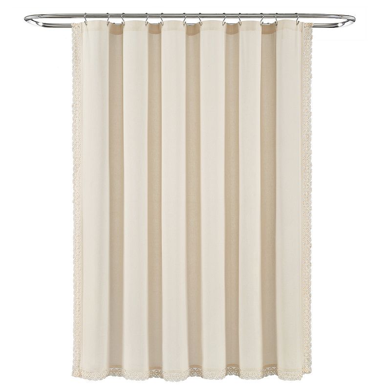 Lush Decor Rosalie Shower Curtain, White, 72X72