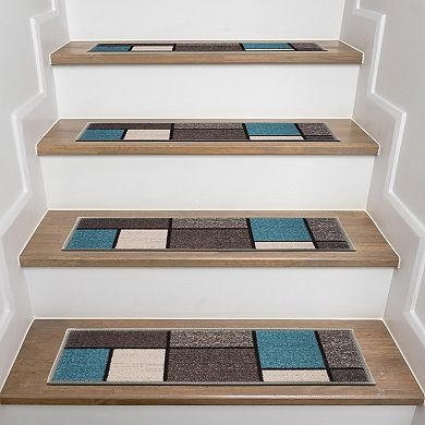 World Rug Gallery Modern Boxes 4-pk Stair Treads