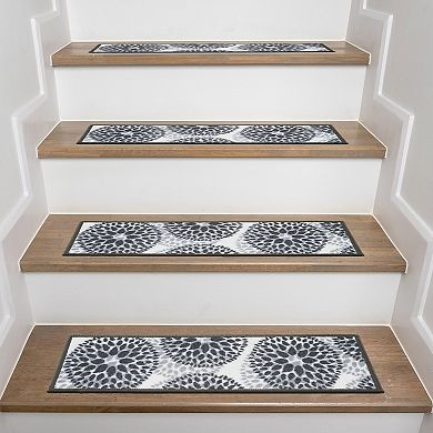World Rug Gallery Floral Circles 13-pack Stair Treads