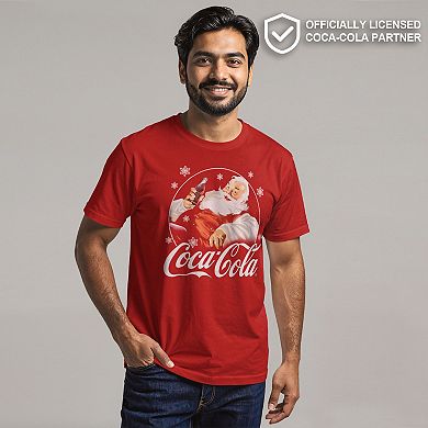 Men's Coca Cola Santa Retro Christmas Logo Tee