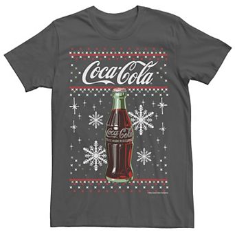 Men's Coca-Cola Classic Bottle Christmas Sweater Style Tee