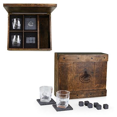 Picnic Time Vancouver Canucks Whiskey Box Gift Set
