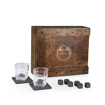 Picnic Time Edmonton Oilers Whiskey Box Gift Set