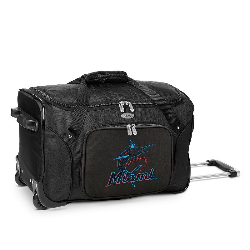 Miami Marlins 22-Inch Wheeled Duffel Bag, Team