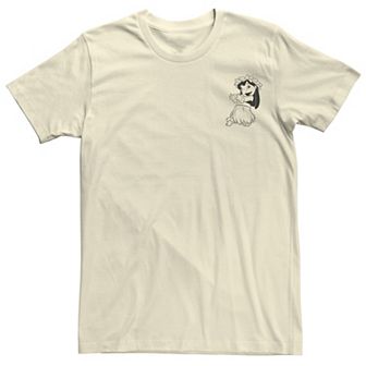 Men's Lilo And Stitch Vintaged Lined Lilo Pocket Hit Tee