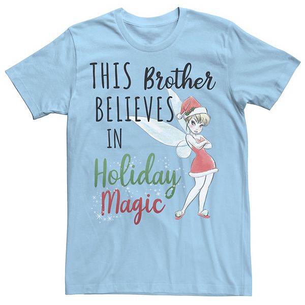 Men's Disney Peter Pan Christmas Tinker Bell Holiday Magic Brother Tee