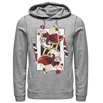 Disney's Alice In Wonderland Queen Of Hearts Playing Card Men's Hoodie