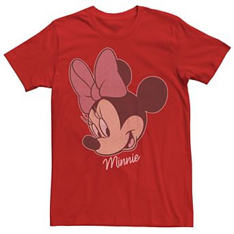 Disney's Mickey and Friends Minnie Mouse Men's Distressed Big Face Tee