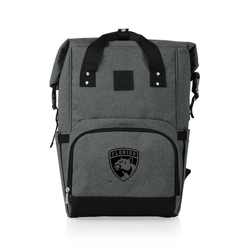 Picnic Time Florida Panthers On The Go Roll-Top Cooler Backpack, Pnt Gray