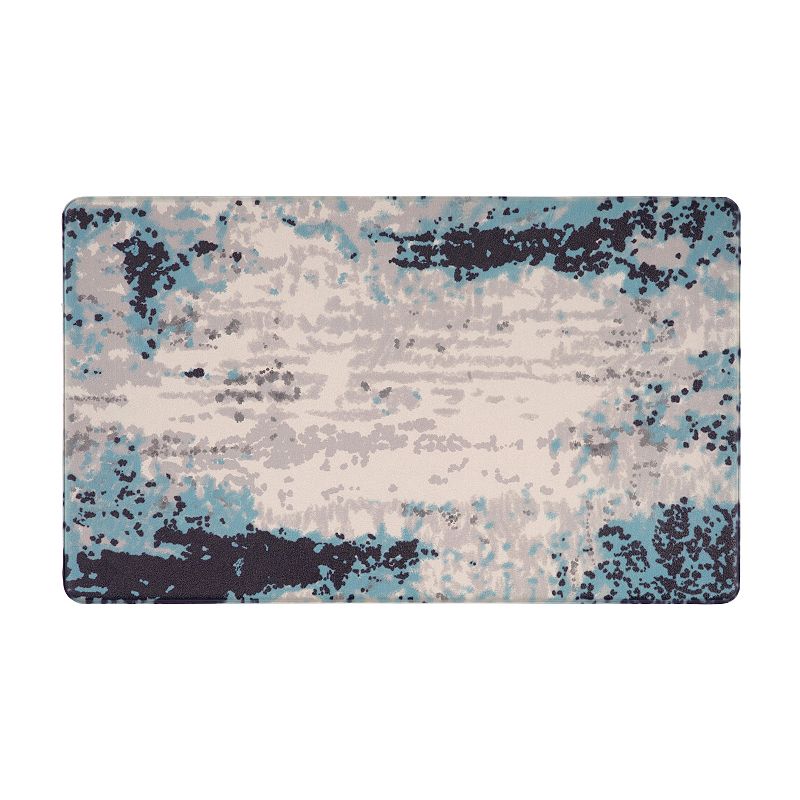 World Rug Gallery Contemporary Abstract Anti-Fatigue Mat, Blue, 18X30