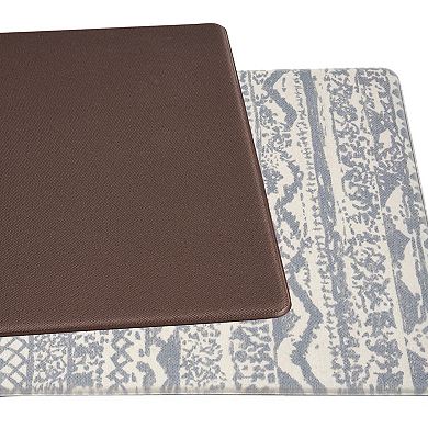 World Rug Gallery Distressed Linear Geo Anti-Fatigue Mat