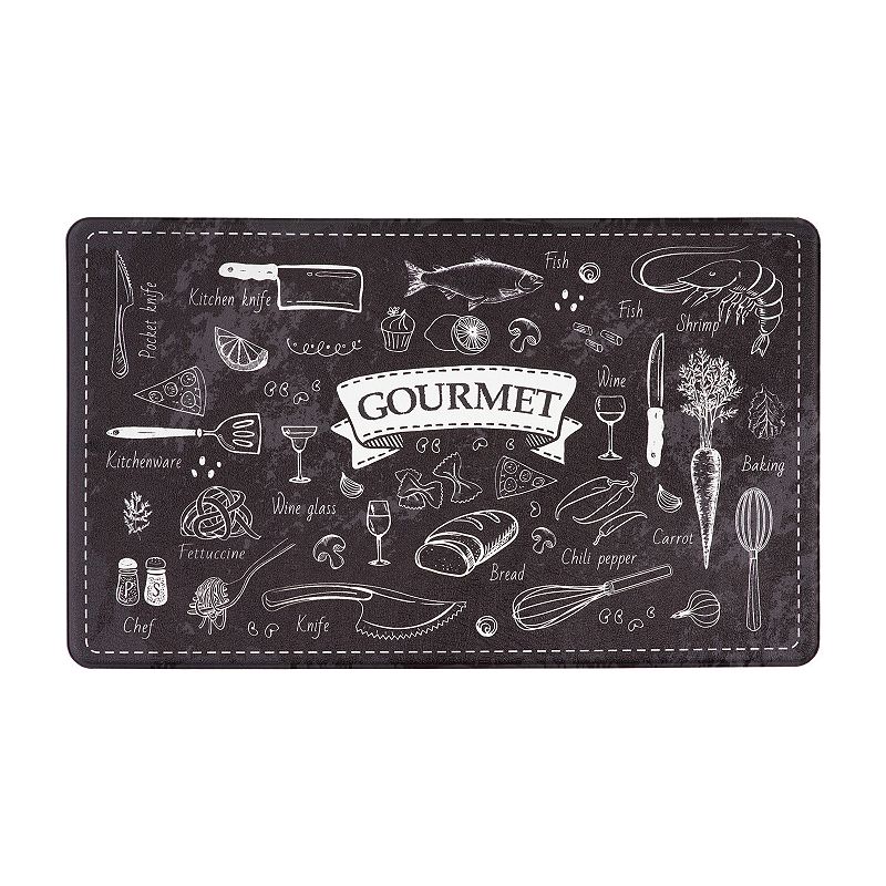 World Rug Gallery Gourmet Anti-Fatigue Mat, Black, 18X47