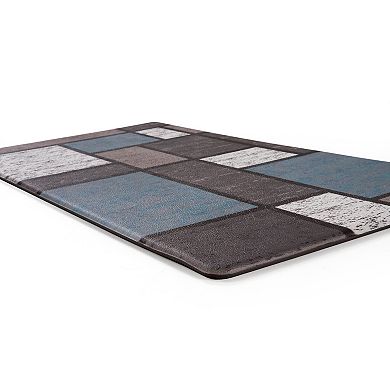 World Rug Gallery Modern Border Boxes Anti-Fatigue Mat