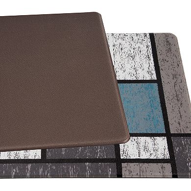 World Rug Gallery Modern Border Boxes Anti-Fatigue Mat