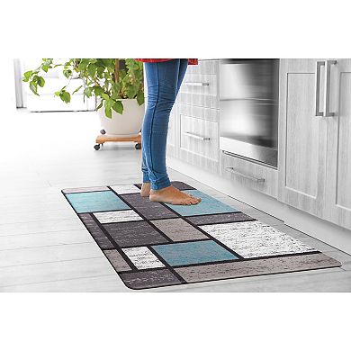 World Rug Gallery Modern Border Boxes Anti-Fatigue Mat