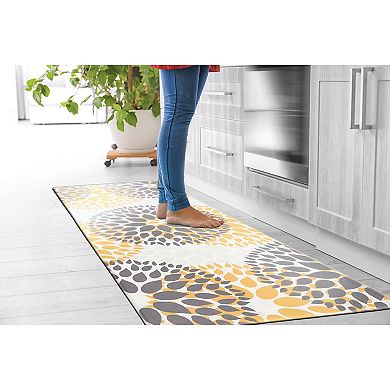 World Rug Gallery Modern Floral Circles Anti-Fatigue Mat