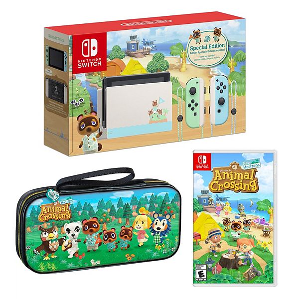Download Nintendo Switch Animal Crossing New Horizons Edition Console Game Travel Case Bundle