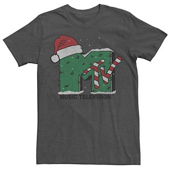 Men's MTV Logo Christmas Tree Santa Hat Colors Tee