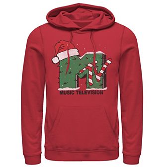 Men's MTV Logo Christmas Tree Santa Hat Colors Hoodie