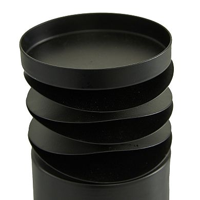 Stella & Eve Round Black Metal Layered Candle Holder 3-piece Set