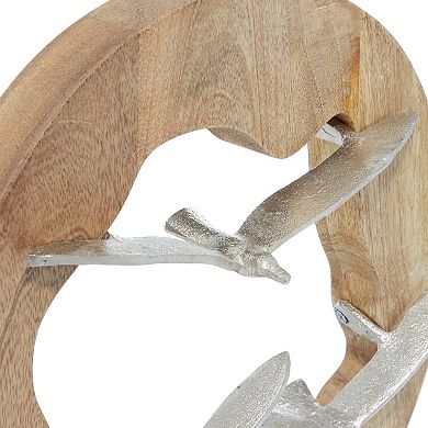 Stella & Eve Aluminum Sculpture with Silver Bird Center