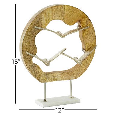 Stella & Eve Aluminum Sculpture with Silver Bird Center