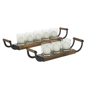 Stella & Eve Small Farmhouse Glass Candle Holder 8 pc Set